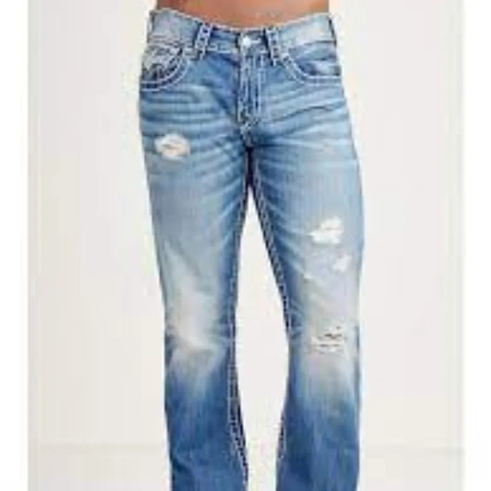 True Religion Straight Flap Natural Big T‎ Jeans